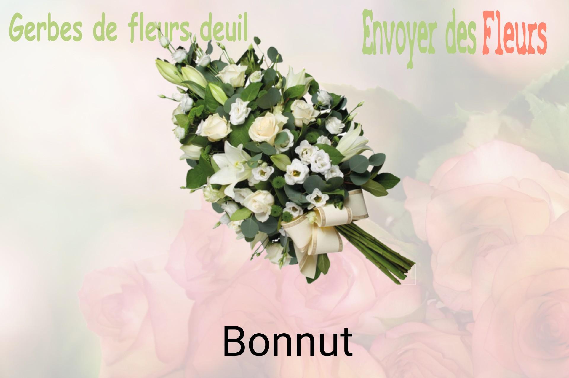Gerbe de fleurs de deuil livrée à Bonnut